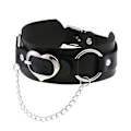 Miniatyrbild 2 av 2: Svart Smycke Kvinna Biker Läder Spikad Choker Födelsedagspresent Punk Läder Krage Spikad Nitar Halsband Black 43x4.4cm