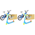 Miniatyrbild 2 av 3: 3 Set Mini Fingerleksaker Fingercykel Scooter Ramp Fingertoppssportleksaker Heminredning 2 Set 9,7X6,2X3,8C 2 Sets 9.7X6.2X3.8CM