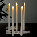Miniatyrbild 1 av 4: 6 st Flameless Koniska Ljus med Fjärrkontroll Batteridrivna Ljus för Bröllop Juldekoration Vit2 White 27.5X2cm