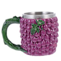 Miniatyrbillede 1 af 4: 1 stk Udendørs 3D Frugt Krus Rustfrit Stål Øl Kande Kreativ Frugt Mønster Kande Lilla 14X10X8.5CM Purple 14X10X8.5CM