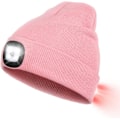 Miniatyrbilde 1 av 5: Hettelue med LED-lys foran, hodelykt med 3 lysstyrker, strikket lue med lys for jogging, camping, sykling