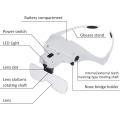 Pikkukuva 4 / 5: Suurennuslasit 2 LED-valolla 5 linssin suurennuslasit säädettävät, vaihdettavat, 1.0x, 1.5x, 2.0x, 2.5x, 3.5x kangaspuhdistus töihin