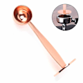 Miniatyrbilde 2 av 5: To-i-en rustfritt stål kaffeskje, dobbel bruk, multifunksjonell skjeholder, kaffeverktøy for måling, roségull Rose gold