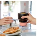 Miniatyrbild 3 av 5: Hopfällbar Silikonkaffekopp Kreativ Bärbar In- och Utfällbar Mugg för Utomhus 450ml Med Lock