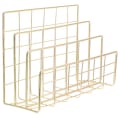 Miniatyrbillede 1 af 3: 1 Stk Enkel Legering Fil Dokument Stativ Stativ Skrivebords Opbevaring Stativ Fil Holder (Lyseguld)Golden17.5 Golden 17.5X14X8.5CM