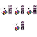 Miniatyrbild 3 av 3: 5 Set Halloween Makeup Pigment Vattentät Ansiktsfärg Pigment Ansiktsmakeup Verktyg 4 Set 14,5x11cm 4 Sets 14.5x11cm