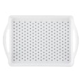 Miniatyrbillede 1 af 2: 1 stk Rektangulær Serveringsbakke Polka Dot Mønster Frugtbakke Anti-slip Madplade Hvid 43x29cm White 43x29cm