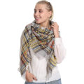 Miniatyrbillede 3 af 5: Plaid Tæppe-Sjal Vinter Efterår Sjal Til Kvinder, Varmt Blødt Chunky Oversized Tartan Sjal Wraps Sjal Beige Beige