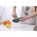 Miniatyrbillede 1 af 5: Citruspresser til appelsiner, citroner, mandariner - Dobbelt Twist-funktion til at presse saft fra citrusfrugter - Manuel, robust plastik (1 stk., Blå)