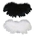 Miniatyrbild 2 av 5: 2 Pcs Doll Feather Wings, Black and White Soft Comfortable Feather Angel Wings for 1/3 1/4 1/6 Dolls