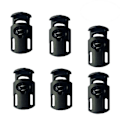 Miniatyrbillede 1 af 3: 500 stk. Plastik Enkelt Hul Fjeder Stop Tøj Teltsnor Toggle String Cord Låse EndBl Black 500pcs