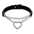Pikkukuva 1 / 5: Punk Goth Sydän Sormus Choker Vintage Kaulakoru Ketjulla Naisille Korut (3kpl)