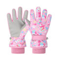 Miniatyrbillede 1 af 4: Børneskihandsker - Pink 7-9 år, Vintervarme Handsker til Drenge/#