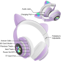 Miniatyrbilde 5 av 5: Brettbare Over-Ear Kattøre Bluetooth Trådløse Hodetelefoner med Mikrofon, Justerbar Stereopurpur