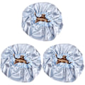 Miniatyrbild 1 av 3: 3 st Dubbellagers Satäng Sovhatt Justerbar Nattmössa Elastisk Mobcap För Kvinnor (himmelsblå) 3 st 3 pcs 38X38CM