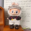 Miniatyrbild 1 av 5: /RYI/Labubu 17cm HängsmyckeBlind Box Hängsmycke Bärbara Dockkläder med Hatt Dekorativt Set Lbb-17