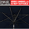 Miniatyrbillede 2 af 5: (Sort) 9ft Udendørs Parasol Udskiftningstop Passer 8 Ribber, Haveparasol Balkon Udendørs Cafe
