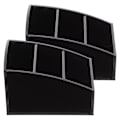 Miniatyrbilde 3 av 3: 2 stk. Teposeholder i akryl, Sukkerposeholder, Kaffebar-organisator, Skrivebords-kaffeposeholder, Svart1 Black 12.5X8.5X9CM