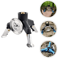 Miniatyrbilde 4 av 5: Bærbar Trekantet Utgang Gassbeholder Adapter Campingtilbehør Brennhode Konverterer (1 stk, Svart)
