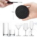 Miniatyrbillede 5 af 5: Køkkenunderlag til Drikkevarer, Sorte Underlag til Kaffebord - Bløde Underlagssæt Kopmåtte - (Stribet Rille, 4-pak - Sort)