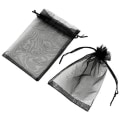Miniatyrbillede 4 af 5: 100 stk. Gennemsigtige Snørepose Smykkeposer Bryllup Fest Julegave Gaveposer Snøregavepose Sort 7x9cm Black 7x9cm
