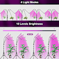 Miniatyrbilde 2 av 5: Plantelampe, Vekstlampe Med Stativ, 80 LEDer Plante Hortikultur Lampe Blomstring 4 Hoder Fullspektrum Vekstlampe, Med 10 Dimmbare Nivåer 3 Timer Moduser