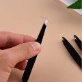 Miniatyrbillede 4 af 5: 4 stk. Professionelle pincetter i rustfrit stål, præcisionspincetter til hudorme, indgroede hår, splinter, øjenvipper, sort