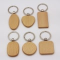 Miniatyrbillede 5 af 5: Træ Nøglering Blank Træ Nøglering Personlig Træ Nøglering Til DIY Håndværk Dekorationer Gaver Pyrografi (8 stk, Træfarve)