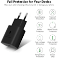 Miniatyrbild 3 av 4: 25W USB-C Snabbladdare + 1M Nylon USB-C Kabel för Samsung Galaxy S22 Ultra S22 S23+ S23 Ultra S21 FE S21 S20 S10 S9_ryy