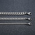 Miniatyrbillede 3 af 5: Mænd Simpel Rustfrit Stål Cuban Link Kæde Halskæder Til Mænd Smykker Solid Guld Farve Gave Sekssidet Slibning Cuban Armbånd