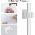Miniatyrbilde 4 av 5: Kost- og Moppholder, Selvklebende Veggfeste, Robust Organiseringsstativ, Rask Utgivelse Klemmer for Mopp/Kost/Hageverktøy
