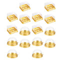 Miniatyrbillede 2 af 3: 100 stk Praktiske Månekageæsker Runde Dæksel Emballageæsker (gyldne)Golden7.8x7.8x3.4cm Golden 7.8x7.8x3.4cm