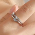 Miniatyrbillede 2 af 4: Unikt Design Hjerte Kærlighed Åben Ring Kvinder Pige Bryllupsringe Enkel Mode Kvinde Fest