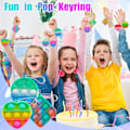 Miniatyrbillede 5 af 5: RIY_30 stk. Børnefødselsdag Posefyld: Festlige Boble Fidget Legetøj - Mini Boblepose Nøgleringe - Flerfarvede4-