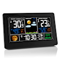 Miniatyrbild 1 av 4: Väderstation Inomhus Utomhus Termometer Trådlös Färgskärm Digital Temperatur Luftfuktighetsmätare, Vädertermometer Prognosstation