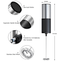 Miniatyrbillede 2 af 5: Elektrisk batteridrevet skumfremstiller til kaffe, holdbar mini-drikkeblander, fødevaregodkendt materiale, sølv + sort