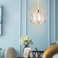 Miniatyrbilde 4 av 5: Hengende Krystall-Lysekrone, Flush Mount Taklampe, Jernbur, Hengelampe Armatur For Hjemmet, Gull Gold