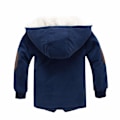 Miniatyrbillede 2 af 4: Børne Bomuldsforet Skrå Lynlås Tykk Fleece Hættetrøje Bomuldsforet Jakke 160cmnavy navy 160cm