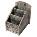 Miniatyrbillede 1 af 4: Rustik 3-Slots Brændt Træ Fjernbetjeningsskab/Media Organizer, Opbevaringsshelf
