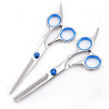 Miniatyrbillede 1 af 5: Hårklippesaks og tyndingssaks, Professionelle rustfrit stål barbersaks med skarpe blade, Ergonomiske frisørsaks