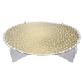 Miniatyrbillede 1 af 3: Enkeltlags Kage Stativ Stribet Mønster Pap Cupcakes Bakke Snack Opbevaring Stativ Display Stativ (grøn)Golden30x30x6cm Golden 30x30x6cm