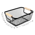 Miniatyrbillede 2 af 5: 2 Pak Metal Mesh Stålkurv, Tråd Opbevaringskurv Multifunktionel Hængende Køkkenkurv Frugtkurv, Rektangel-Sort