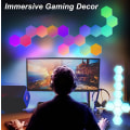 Miniatyrbild 4 av 5: LED-väggpanel med fjärrkontroll, intelligenta hexagonlampor med touchkontroll RGB-lampa Spellys nattlampor DIY-geometrimodul för spel