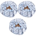 Miniatyrbild 2 av 3: 3 st Dubbellagers Satäng Sovhatt Justerbar Nattmössa Elastisk Mobcap För Kvinnor (himmelsblå) 3 st 3 pcs 38X38CM