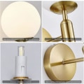 Miniatyrbilde 4 av 5: Nordisk Melkehvit Glasskule Vegglampe Moderne Gullmetall Vegglampe Med Hvitt Lys E14 LED Pære Entré Spisestue Dekorativ Vegglampe (uten
