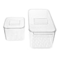 Pikkukuva 2 / 2: 2 kpl Jääkaappikontti Hedelmät Vihannekset Valutuslaatikko Keittiön Säilytyslaatikko Läpinäkyvä 31.7X16.4X14.7CM Transparent 31.7X16.4X14.7CM