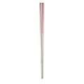Miniatyrbillede 1 af 2: Et par 23 cm rustfrit stål spisepinde Ultra letvægts firkantede anti-slip spisepinde (pink og sølv)