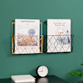 Miniatyrbild 4 av 4: Väggmonterad tidningsställ i metallnät för tidningar eller tidningar Förvaringskorg för hemmet