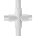 Miniatyrbillede 4 af 5: 4-vejs 1\" kryds PVC-fitting, 8-pak PVC-fitting-stik, møbelkvalitet, til byggeri af møbler og PVC-konstruktioner, hvid