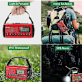 Miniatyrbilde 4 av 4: RY-Bærbar DAB/FM Radio grønn, 5000mAh Solradio, USB-lader Solradio med SOS-alarm, Lommelykt og Leselampe